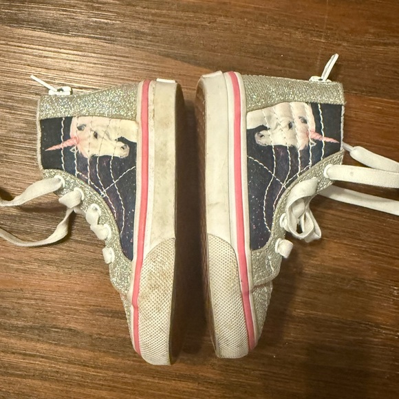 VANS for Toddler Girls High Top with Glitter and Unicorns, size 5 - Picture 5 of 11